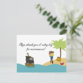 Fun niedlich Girl's Pirate danke Postcard Postkarte (Stehend Vorderseite)