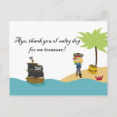 Fun niedlich Girl's Pirate danke Postcard Postkarte (Vorderseite)
