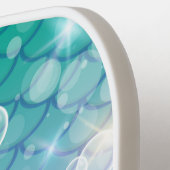 Fun Niedlich Girly Sparkling Mermaid Scales Bubble Pickleball Schläger (Linke Seite)