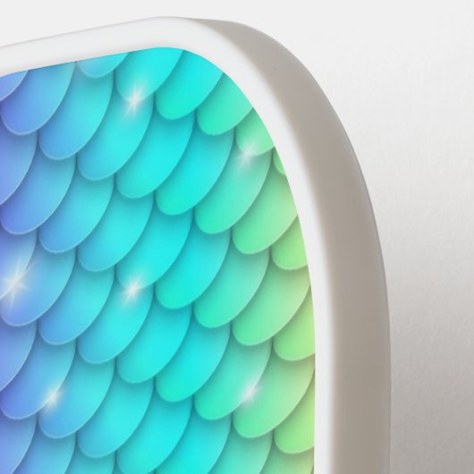 Fun Niedlich Girly Sparkling Rainbow Mermaid Scale Pickleball Schläger (Linke Seite)