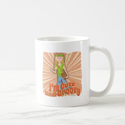 Fun Niedlich Groovy Hippie Girl Vibes Design Kaffeetasse (Rechts)