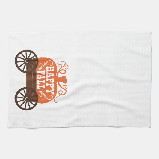 Fun Niedlich Happy Fall Wagon Pumpkin Kitchen Hand Geschirrtuch (Horizontal)