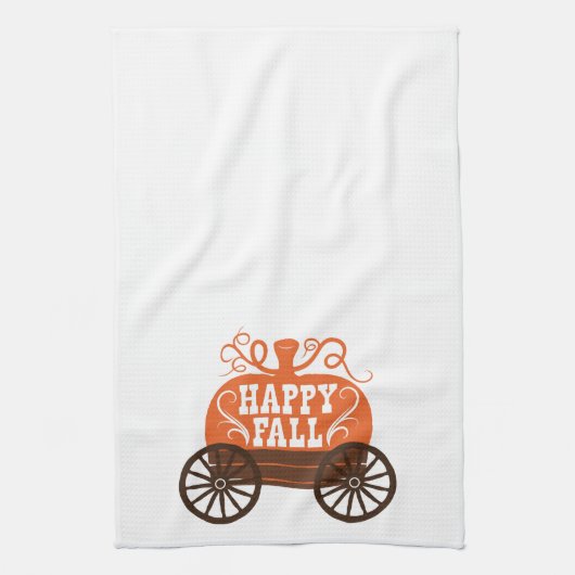 Fun Niedlich Happy Fall Wagon Pumpkin Kitchen Hand Geschirrtuch (Vertikal)