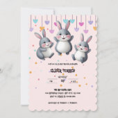 Fun Niedlich Hoppers Bunny Baby Dusche Einladung (Vorderseite)