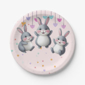 Fun Niedlich Hoppers Bunny Baby Dusche Pappteller (Vorderseite)