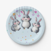 Fun Niedlich Hoppers Bunny Baby Dusche Pappteller (Vorderseite)