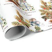 Fun Niedlich Mäuse Weihnachtsbaum Name Geschenkpapier (Rolleneckpunkt)