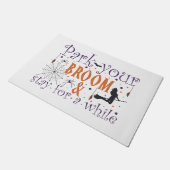 Fun Niedlich Park Your Boom Hexe Halloween Fußmatte (Schrägansicht)