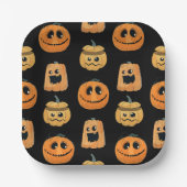 Fun Niedlich Pumpkin Pattern Halloween-Party Pappteller (Vorderseite)