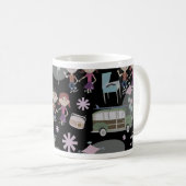 Fun Niedlich Retro Art Sock Hop Muster Kaffeetasse (VorderseiteRechts)