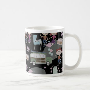 Fun Niedlich Retro Art Sock Hop Muster Kaffeetasse