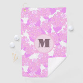 Fun Niedlich rosa Preppy Blütenstaub Golfhandtuch (Insitu)