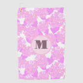 Fun Niedlich rosa Preppy Blütenstaub Golfhandtuch (Vorderseite)