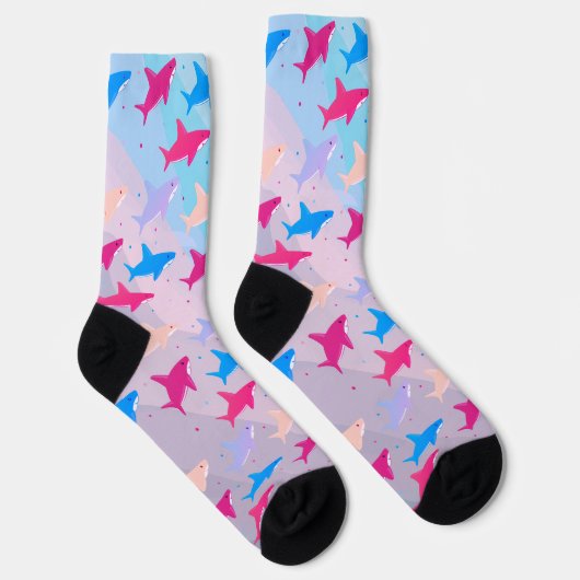 Fun Niedlich Shark Pattern Socken (Rechts)