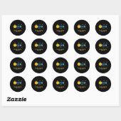 Fun Niedlich Total Solar Eclipse 2024 Wissenschaft Runder Aufkleber (Blatt)