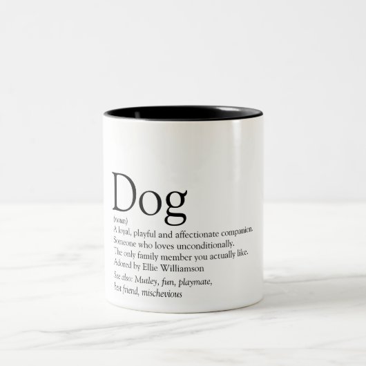 Fun Niedlich World's bestes Ever Dog Definition Zi Zweifarbige Tasse (Mittel)