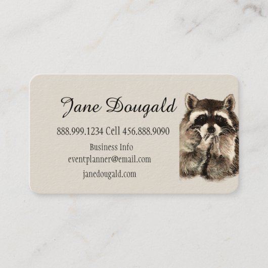 Fun Niedliche Aquarellfarben - Cocoon Animal Busin Visitenkarte (Vorderseite)