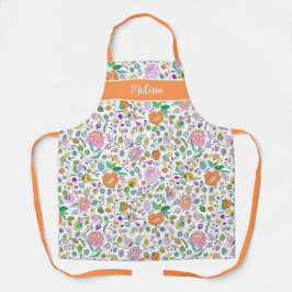 Fun Niedliche botanische farbenfrohe Blumenmonogra Schürze