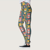 Fun Niedliche farbenfrohe Kawaii Kitty Yellow Cats Leggings (Links)