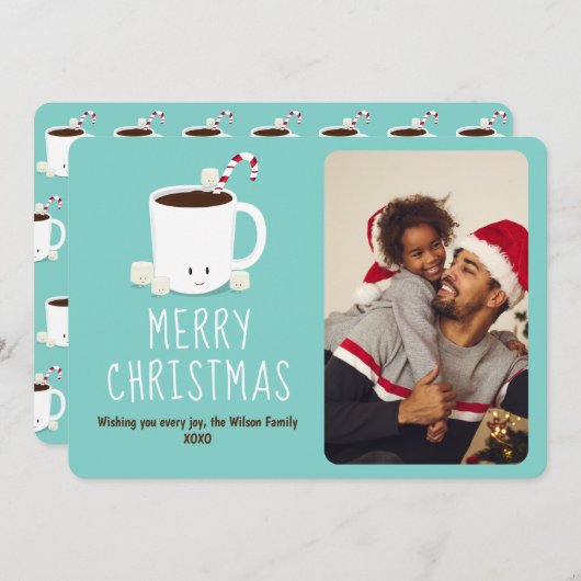 Fun Niedliche Hot Chocolate Foto Weihnachten (Vorne/Hinten)