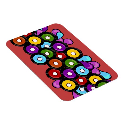 Fun Niedliche Muster Platten Design Magnet (Rechte Seite)