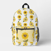 Fun Niedliche Sonnenblumen Herzmuster Monogramm Bedruckter Rucksack (Vorderseite)