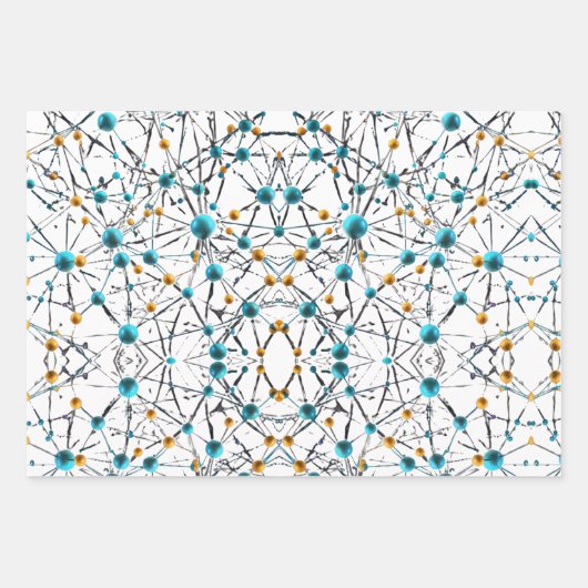 Fun niedliche Sphären miteinander verbunden Moleku Geschenkpapier Set (Vorderseite 3)