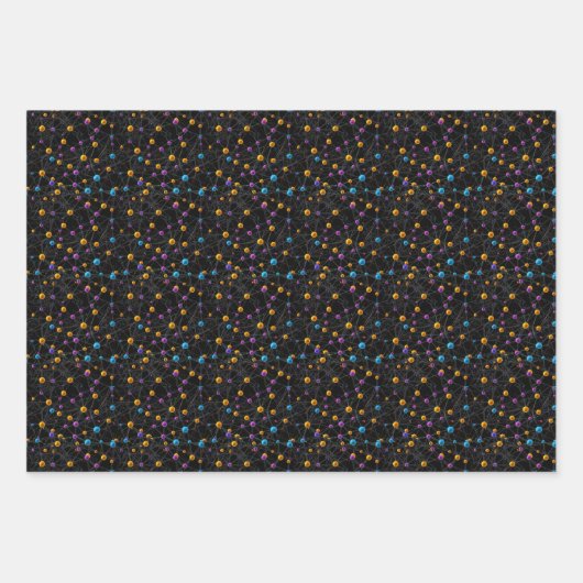 Fun niedliche Sphären miteinander verbunden Moleku Geschenkpapier Set (Vorderseite 2)