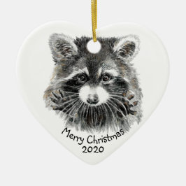Fun Niedliche Wasserfarbe Raccoon Tierart Spaß Keramik Ornament