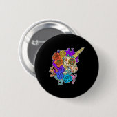 Fun Niedliche Zuckerkulptur Halloween Geschenke Co Button (Vorne & Hinten)