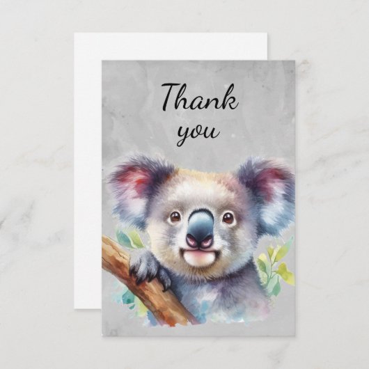 Fun Niedlicher Koala Bären Tierart Dank Dankeskarte (Vorne/Hinten)