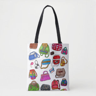 Fun Niedliches Illustriertes Muster Design Tasche
