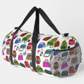 Fun Niedliches Illustriertes Muster Liebe Kunst Duffle Bag (Rechte Ecke)