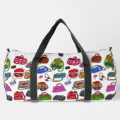 Fun Niedliches Illustriertes Muster Liebe Kunst Duffle Bag (Rückseite)