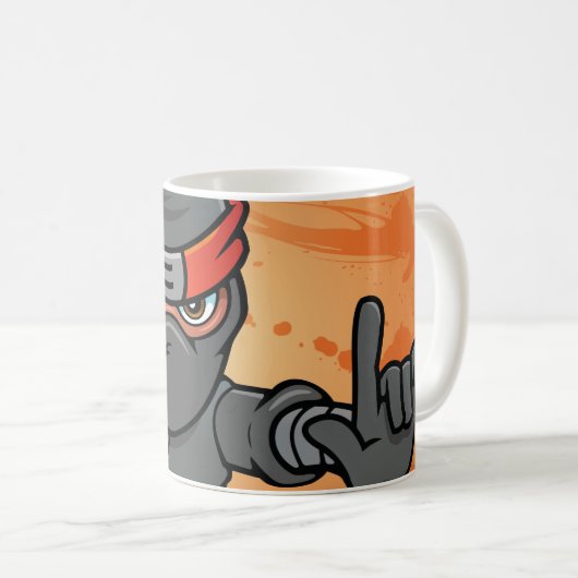 Fun Ninja Design Kaffeetasse (VorderseiteRechts)