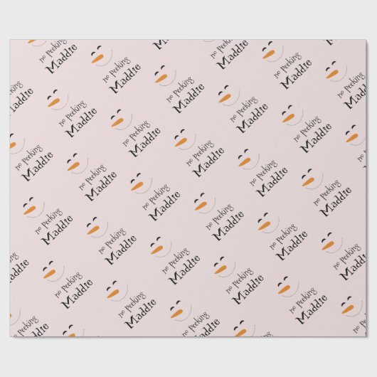Fun No Peeking Snowman Pink benannt Wrapping Paper Geschenkpapier (Flach)
