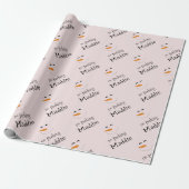 Fun No Peeking Snowman Pink benannt Wrapping Paper Geschenkpapier (Ungerollt)