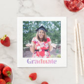 Fun Nostalgic Foto Pastel Retro Graduation Party Serviette (Beispiel)