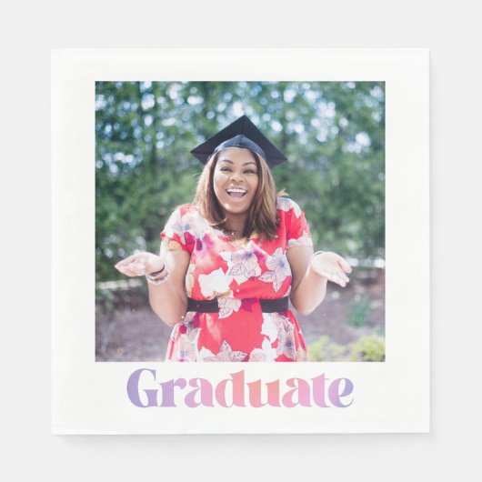 Fun Nostalgic Foto Pastel Retro Graduation Party Serviette (Vorderseite)