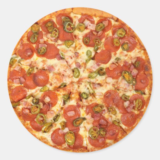 Fun Novelty Cool Food Pizza Thema Küche Runder Aufkleber (Vorderseite)