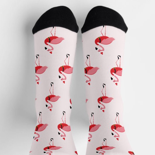 Fun Novelty Flamingo Santa Animal Socken (Oben)