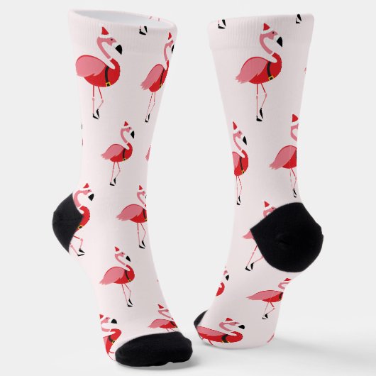 Fun Novelty Flamingo Santa Animal Socken (Gewinkelt)