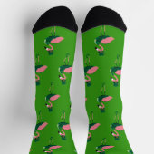 Fun Novelty Flamingo St Patricks Day Socken (Oben)