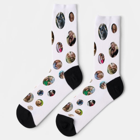 Fun Novelty Foto Collage Socken (Linkes Detail)