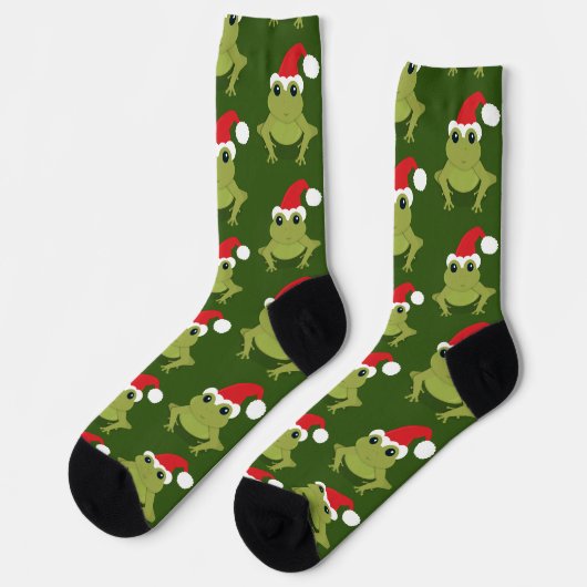 Fun Novelty Frog Animal Christmas Socken (Linkes Detail)