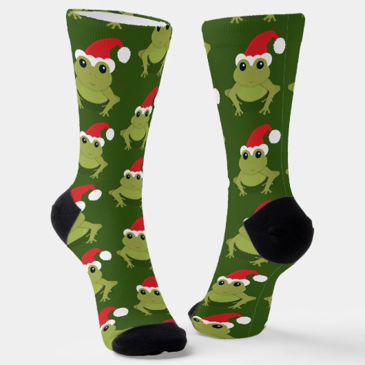 Fun Novelty Frog Animal Christmas Socken (Gewinkelt)