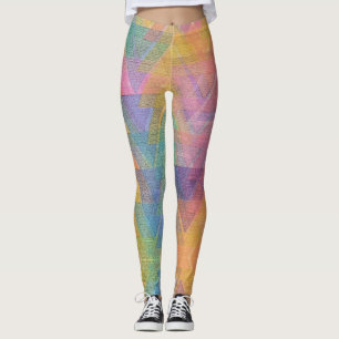 Fun Novelty Geometric Triangle Abstrakt Leggings