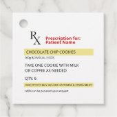 Fun Novelty Rx Verschreibung Cookie Gefälligkeitst Geschenkanhänger (Vorderseite)