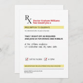 Fun Novelty Rx Verschreibung Doktor Rente Einladung (Vorne/Hinten)