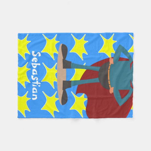 Fun Novelty Superhero Personalisiert Fleecedecke (Vorderseite (Horizontal))